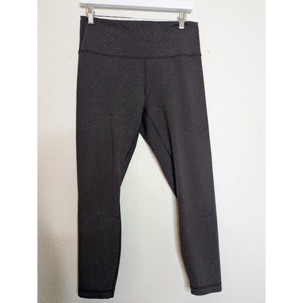 Lululemon‎ Wunder Train High-Rise Tight 25" Grey Geo Print Size 12 LW5DLTS